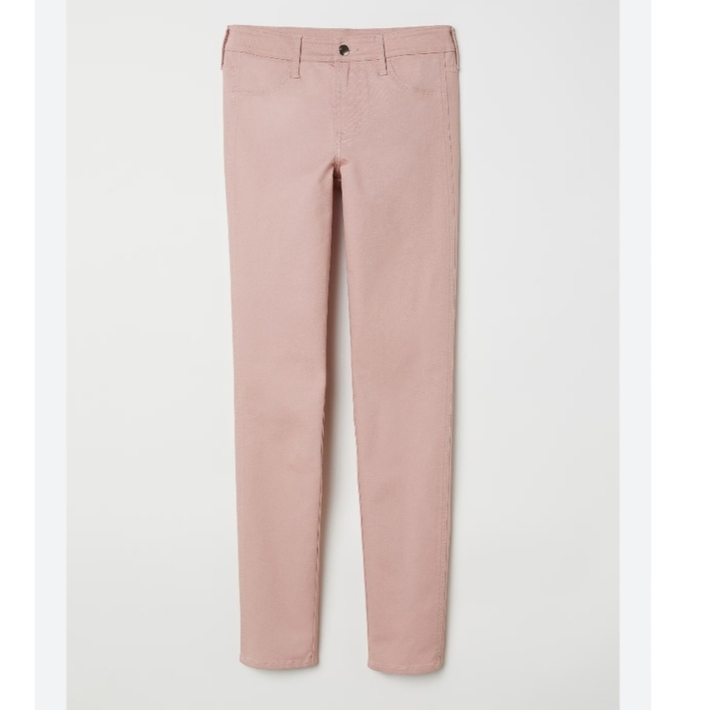 H&M Powder Pink Mid Rise Skinny Ankle Jeans, Sz 25